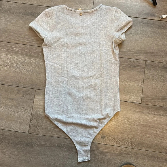 Roxy Waffle Knit Bodysuit Gray SM208 - Picture 5 of 8